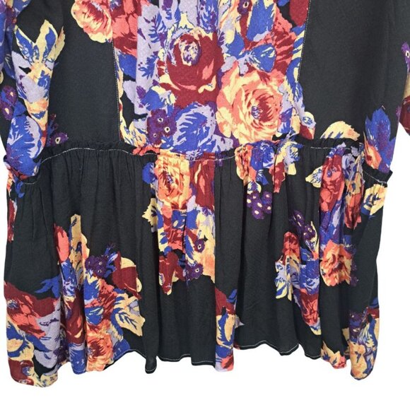 Free People Bunch A Brunch Floral Oversized Tunic Size L - Picture 4 of 9